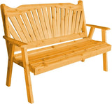 Furniture Barn USA Pine 4' Fanback Garden Bench, Natural Stain - Photo 1
