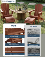 6-Piece Folding Adirondack Chair Set with Cup Holders, Ottomans, Side Table & 9FT Patio Umbrella with Base - Photo 7