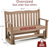 Stoog All-Weather Outdoor Glider Bench, Waterproof 2 Person HIPS Patio Glider with 800 lbs Weight Capacity - Photo 3