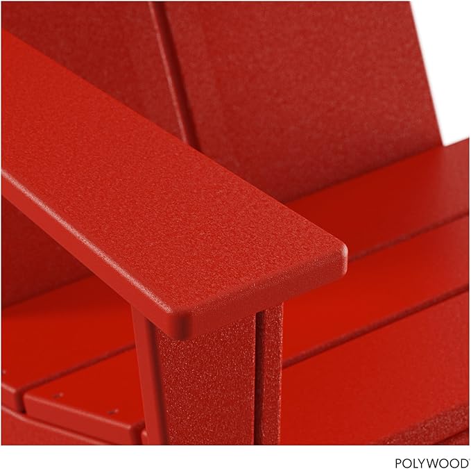 POLYWOOD Contemporary Modern Oversized Adirondack Chair in Sunset Red - Photo 6