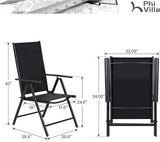 PHI VILLA Patio Folding Chairs Set of 4, Portable Outdoor Dining Chairs with Adjustable Backrest for Outside, Garden - Photo 2