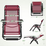 ZENPETIO 29In XL Zero Gravity Chair w/Cushion, Zero Gravity Recliner Lounge Chair for Indoor and Outdoor - Photo 3