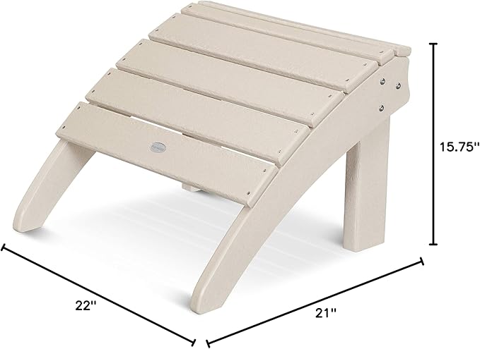 POLYWOOD SHO22SA Seashell Adirondack Chair Ottoman, Sand