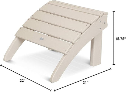 POLYWOOD SHO22SA Seashell Adirondack Chair Ottoman, Sand