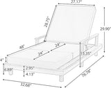Merax Acacia Wood Outdoor Chaise Lounge Chair Set of 2 - Photo 2