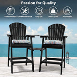 Sundale Outdoor Tall Adirondack Chairs Set of 2 with Table, Patio HDPE Bar Set, 3 PCS Counter Height Dining Bistro Set - Photo 8