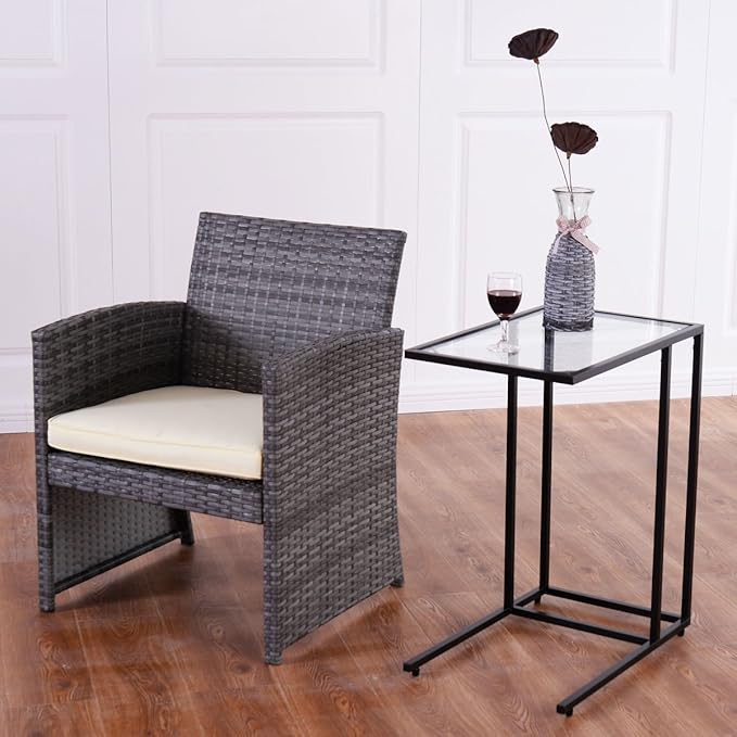 Tangkula 26" Sofa Side C-Shape Snack Table, Coffee Desk Tray End Furniture for Home Office - Photo 2