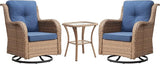 Rilyson Patio Chairs Rocking Swivel Chiar - 3 Piece Outdoor Wicker Patio Bistro Set Rattan Rocker Glider Chairs with - Photo 1