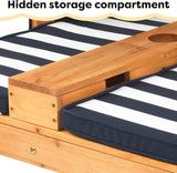 KidKraft Wooden Outdoor Double Chaise Lounge with Cup Holders, Kid's Patio Furniture - Photo 10