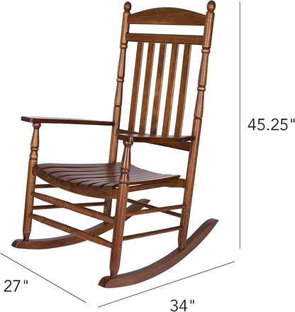 Shine Company Rhode Island Wooden Traditional Rocking Chair, Oak