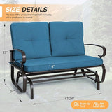 Incbruce Outdoor Glider Rocking Chair Patio Glider Bench for 2 Person - Photo 3