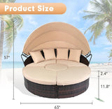 SUNCROWN Outdoor Patio Round Daybed with Retractable Canopy - Photo 8