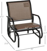 Outsunny Porch Glider, Metal Frame Swing Glider Chair with Breathable Mesh Fabric - Photo 3