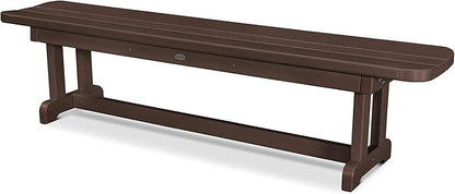 POLYWOOD Park 72-Inch Harvester Backless Bench, Mahogany