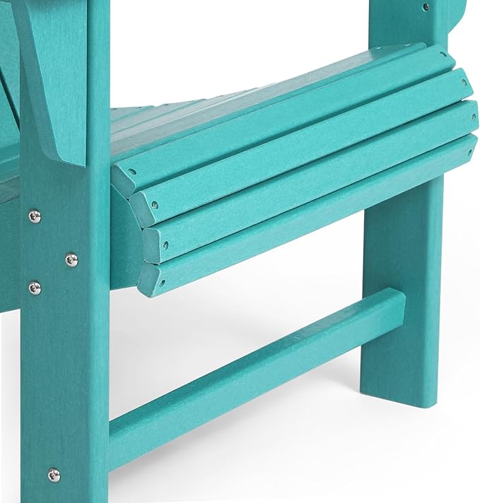 Costaelm Outdoor Patio HDPE Adirondack Chair with Cup Holder, Turquoise
