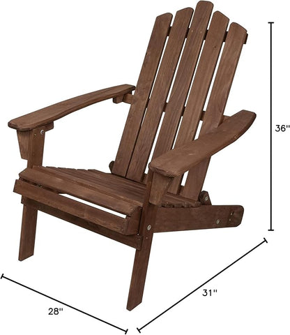 Northlight 36" Brown Classic Folding Wooden Adirondack Chair