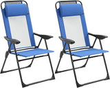 Outsunny Folding Patio Dining Chairs Set of 2, Outdoor Deck Chair with Removable Headrest - Photo 1