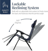 Best Choice Products Oversized Padded Zero Gravity Chair, Folding Outdoor Patio Recliner - Photo 7