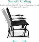Best Choice Products 2-Person Outdoor Patio Swing Glider Steel Bench Loveseat Rocker for Deck, Porch w/Textilene Fabric - Photo 4