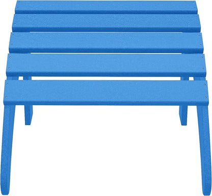 WestinTrends Outdoor Patio Adirondack Ottoman Foot Rest, All Weather Poly Lumber Foot Stool for Adirondack Chair, Widely Used for Outside Porch Pool Lawn Backyard, Pacific Blue