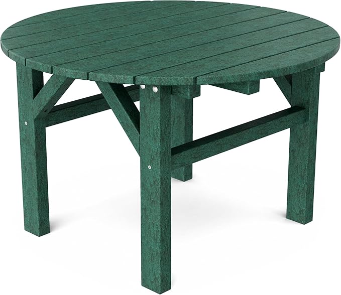 Wildridge Classic 33" Occasional Table, Turf Green - Outdoor Weather Resistant Recycled Plastic Furniture for Patio - Photo 1