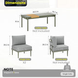 Sundale Outdoor 2 Pieces Patio Sofa Set, Metal Outdoor Sectional Loveseat with 6 Inch Olefin Cushion - Photo 2