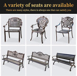 Outdoor Dining Chair Cast Aluminum Patio Chairs Set of 2 All-Weather Patio Dining Chair with Adjustable Feet for - Photo 6