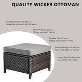 Rilyson Wicker Patio Furniture Set - 6 Piece Rattan Outdoor Sectional Conversation Sets with 2 Rocking Swivel Chairs - Photo 8