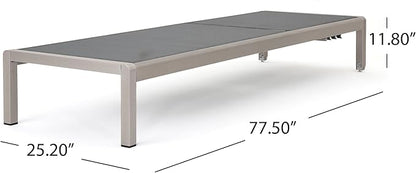 GDFStudio Bay Patio Furniture Outdoor Mesh Chaise Lounge (Dark Grey) (Qty of 2)