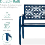 Best Choice Products Outdoor Bench 2-Person Metal Steel Benches Furniture for Garden, Patio, Porch - Photo 3