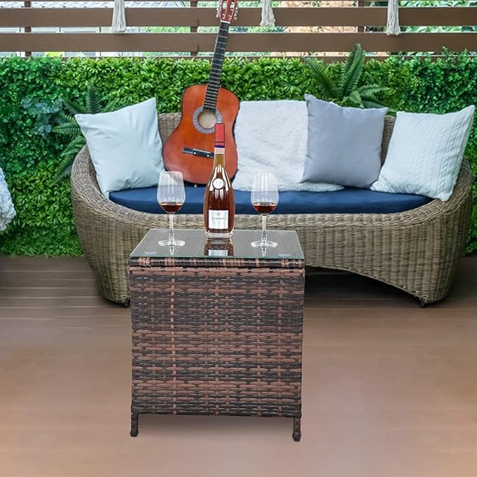HomVent Patio Wicker Rattan Side Table - Photo 8