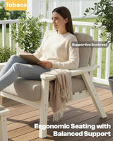 HDPE Patio Furniture Set 8 Seats, Outdoor Couch with Washable Thick Beige Cushions & Side Table - Photo 3