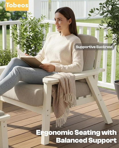 HDPE Patio Furniture Set 10 Seats, Outdoor Couch with Washable Thick Beige Cushions & Coffee Table & Side Table, Outdoor Sectional Furniture for Backyard, Deck, Lawn, Porch (White Frame)