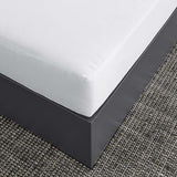 Modway Tahoe Aluminum Ottoman in Gray White with Weather-Resistant Cushion-Ideal as Outdoor Footstool - Photo 8
