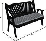 Furniture Barn USA Pine 4' Fanback Garden Bench, Black - Photo 2