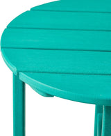 WestinTrends Dylan Adirondack Round Outdoor Side Table, Turquoise - Photo 9