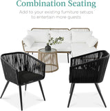 Best Choice Products Set of 2 Patio Dining Chairs, Outdoor Seating for Backyard, Poolside, Balcony w/Woven Wicker Design - Photo 7
