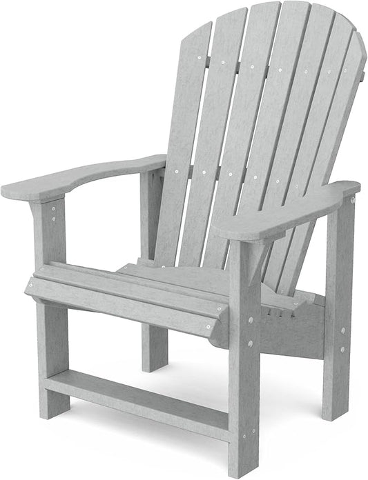 Wildridge Heritage Upright Adirondack Chair, Light Gray - Outdoor All-Weather Poly Furniture for Patio, Deck, Yard