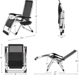 Yaheetech Zero Gravity Chair, Folding Reclining Lounge Recliner with Removable Pad & Headrest & Side Cup Holder Tray - Photo 3