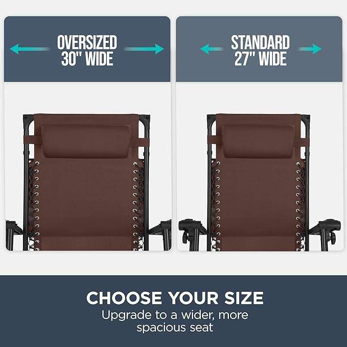 Best Choice Products 30” Wide Folding Zero Gravity Outdoor Recliner Patio Lounge Chair w/Adjustable Canopy Shade - Photo 4
