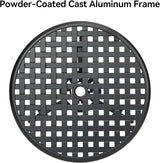 24"Patio Bistro Table Round Outdoor Coffee Table, Small Patio Side Table with 2" Umbrella Hole, Sturdy Iron Frame - Photo 5