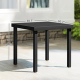Outsunny Outdoor Dining Table for 4 Person, Square Patio Table, Aluminum Metal Legs for Garden, Lawn, Patio - Photo 3