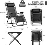 Magshion Folding Zero Gravity Chairs Set of 2, Outdoor Reclining Camping Chairs - Photo 3