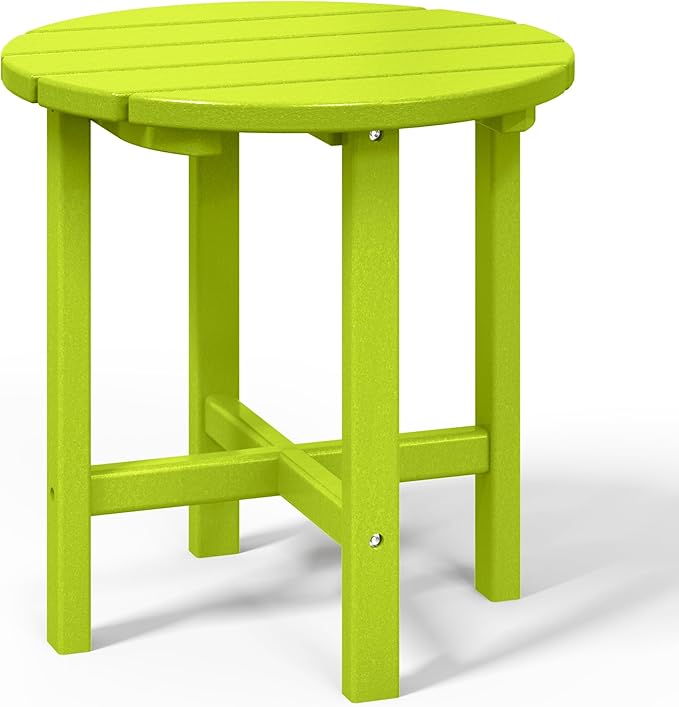 WestinTrends Dylan Adirondack Round Outdoor Side Table, Lime