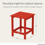 Polywood Long Island 18" Side Table, Sunset Red - Photo 3