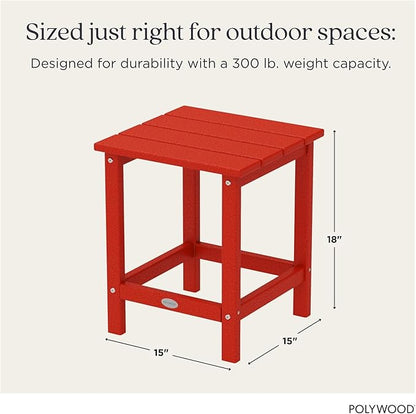 Polywood Long Island 18" Side Table, Sunset Red
