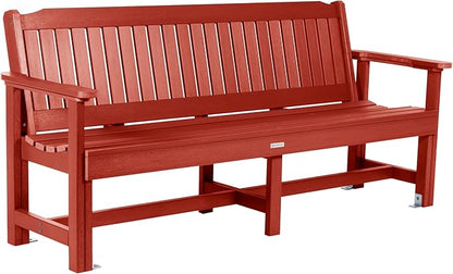 Sequoia Professional Commercial Grade Exeter Garden Bench, 6ft, Rustic Red