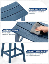 3 Piece Outdoor Bar Set, 42" Rectangular Pub Height High Top Bar Table & 2 Outdoor Bar Stools for Patio, Garden - Photo 8