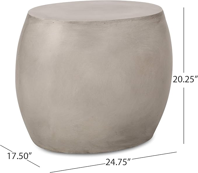 Outdoor Side Table Concrete End Table Faux Stone Small Coffee Tables, Garden Stool Plant Stand for Porch - Photo 2