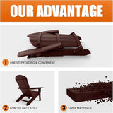 YEFU Adirondack Chair, Foldable Oversized Plastic Adirondack Chair Set of 4 with Cup Holder - Photo 4